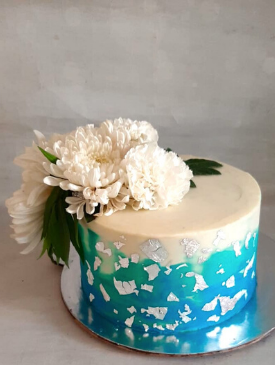 Black & Silver Anniversary Cake